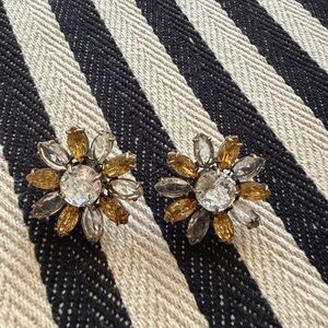 Ann Taylor Gold and Silver Floral Earrings